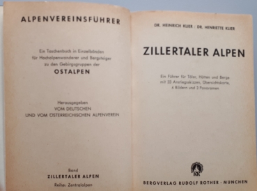 Alpenvereinsführer - Zillertaler Alpen - 1970