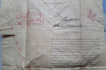 "Lübecker Heinzelmännchen" - 7 kleine Warndreiecke - ca. 1950er/1960er Jahre - unbenutzt