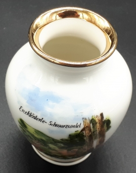 Plankenhammer Floss Bavaria - kleine Vase mit Goldrand - Enzklösterle Schwarzwald