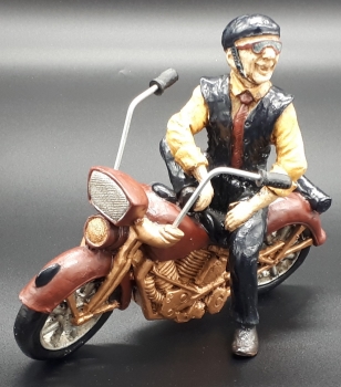 Motorradfahrer aus Kunstharz - ca. 1980er Jahre