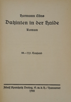Hermann Löns - Dahinten in der Haide 1922