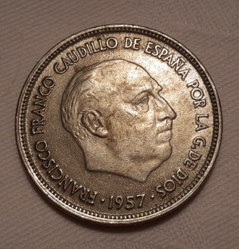 25 Pesetas Münze 1957 (69)