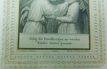 2 Heiligenbilder/Andachtsbilder mit Spitze - ca. um 1890