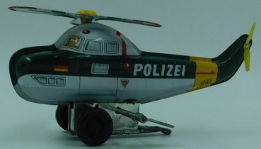 Japan Blechspielzeug - Hejo Toy - Polizeihubschrauber mit Aufziehwerk - ca. 1970er Jahre