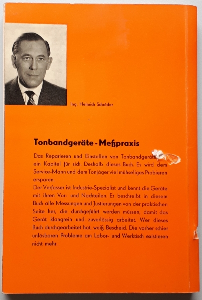 Heinrich Schröder - Tonbandgeräte Meßpraxis - 1961