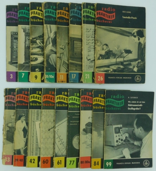 Konvolut - 17 Hefte Radio-Praktiker-Bücherei & 1 Röhren-Taschen-Tabelle - 1950 bis 1961